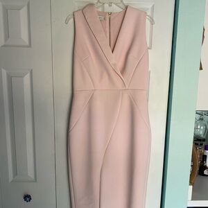 NWOT Ted Baker Heavy Crepe Pink Stretch Dress 3 (8/10) Tilola Sleeveless